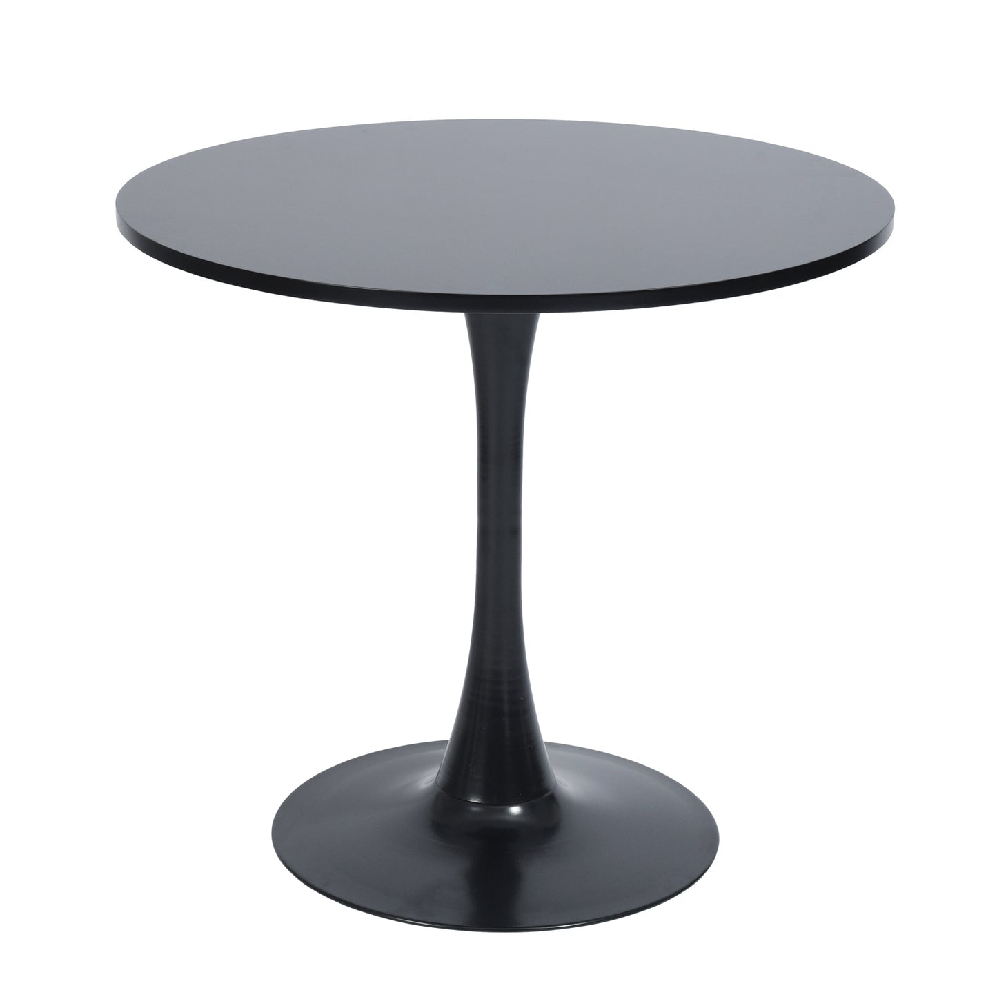 Modern 31.5" Dining Table with Round Top and Pedestal Base in bLack color