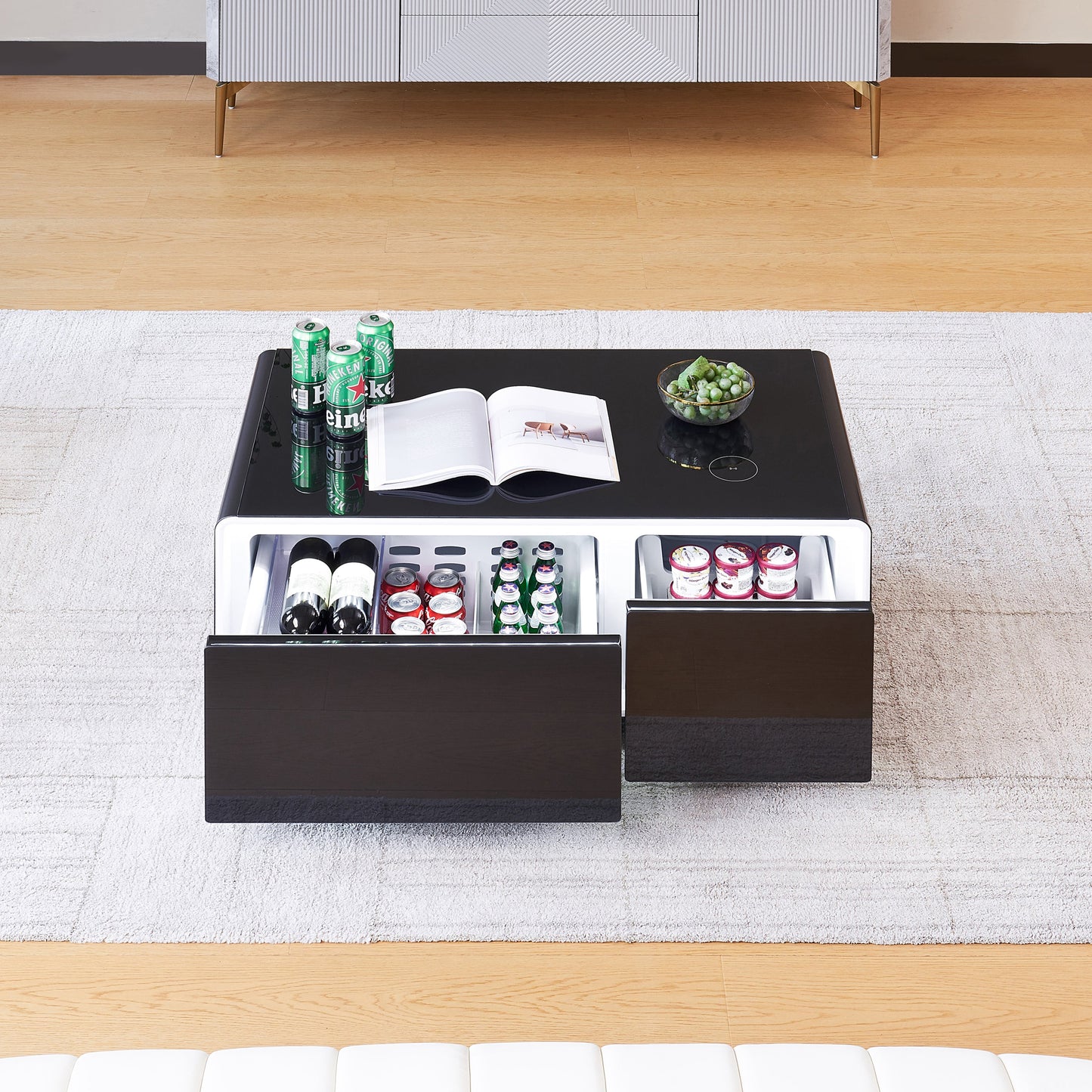 Multifunctional Smart Coffee Table with Fridge by Blak Hom