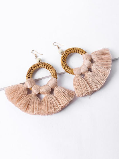 Tasseled Knitting Bohemia Earrings by migunica