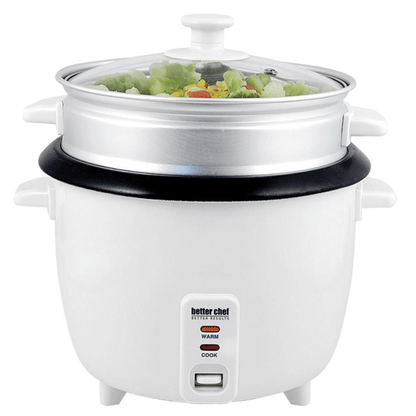 Better Chef 10-Cup - 20-Cup Cooked - Non-Stick Rice Cooker with Steamer Attachment by Jupiter Gear Home