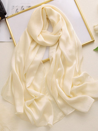 Solid Color Simple Original Sweet Satin Shawl&Scarf by migunica