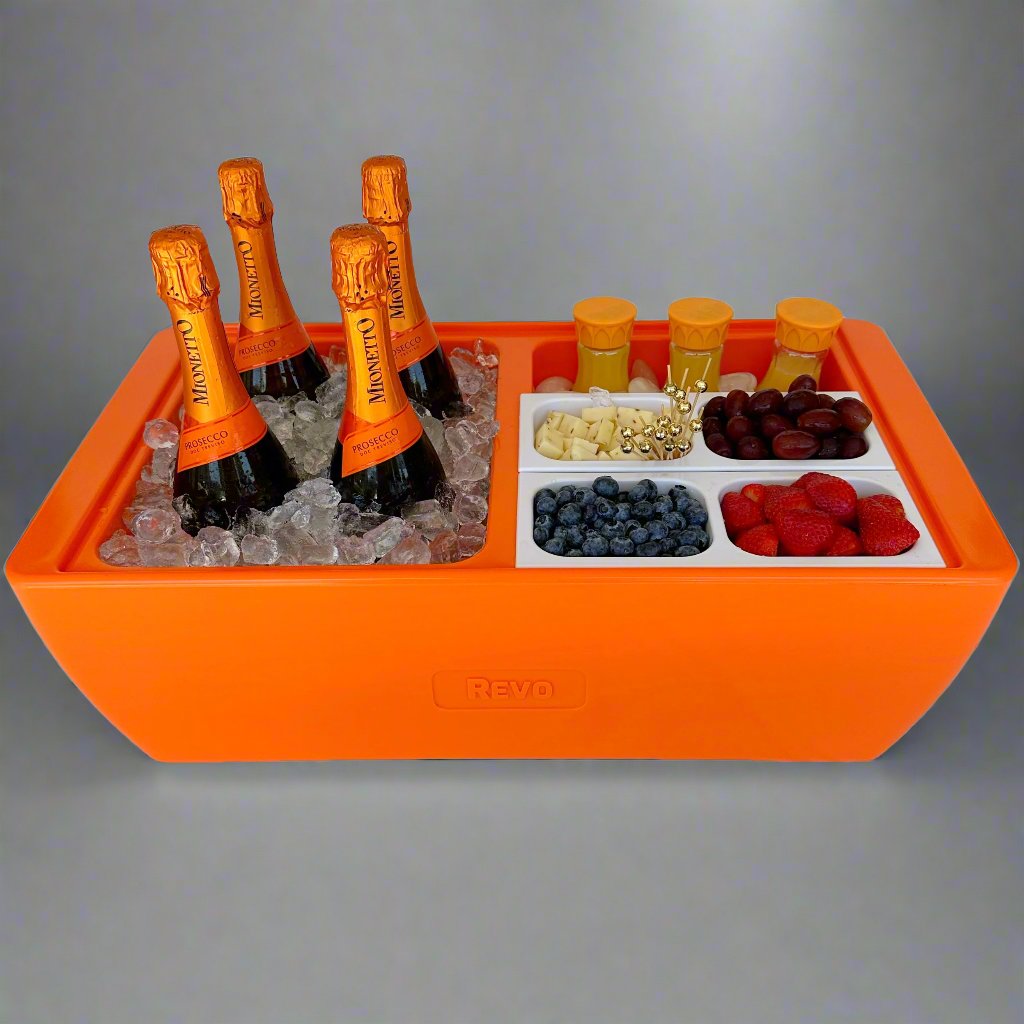 REVO Dubler Cooler | Orange Burst | Insulated Party Cooler by REVO COOLERS, LLC