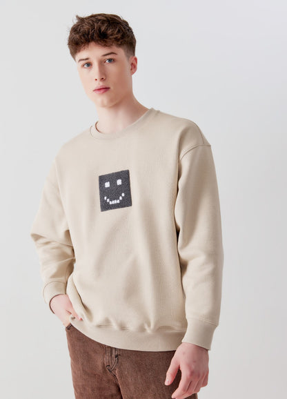 "Pixel" Taupe Sweatshirt by Amoo