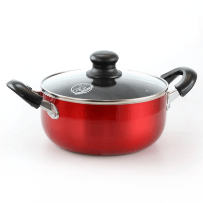 Better Chef 10-Quart Metallic Red Aluminum Dutch Oven with Glass Lid by Jupiter Gear Home