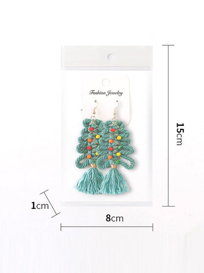 Tasseled Earrings Christmas Tree Accessories by migunica