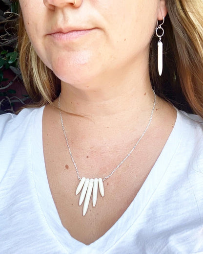 Cream Howlite Drop Earrings by Jennifer Cervelli Jewelry