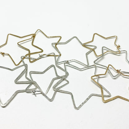 Star Hoops - Size Large by Jennifer Cervelli Jewelry