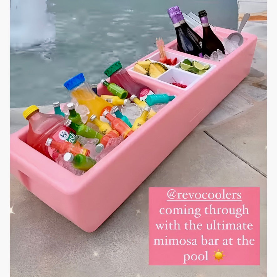 REVO Party Barge Cooler | Pink Coral | Insulated Beverage Tub by REVO COOLERS, LLC