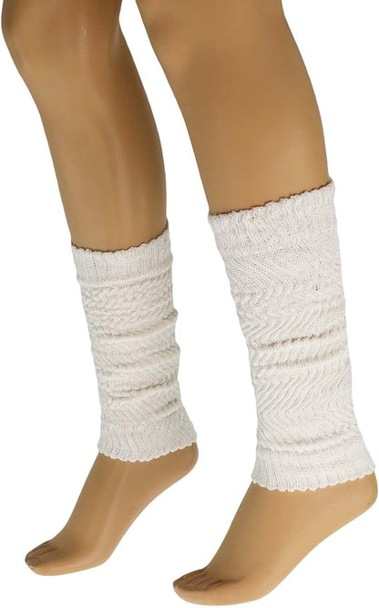 1 Pair - Cotton Leg Warmers Boot Socks Retro Style Knitted Retro Baggy Leg Warmer by Mars Outlet Store LLC