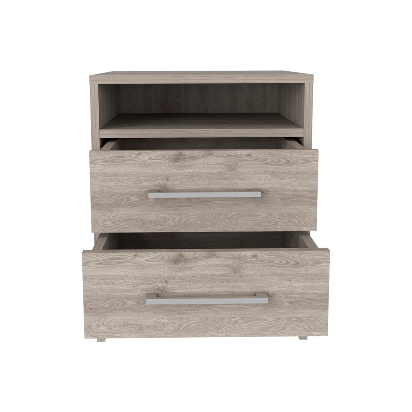 Nightstand Cartiz, Two Drawers, Light Gray Finish