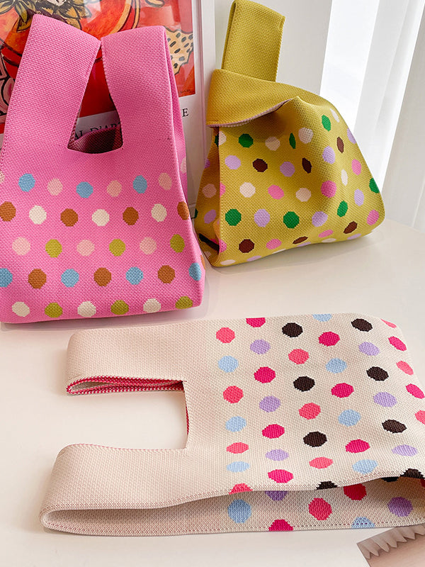 Multi-Colored Polka Dot Bags Handbags by migunica