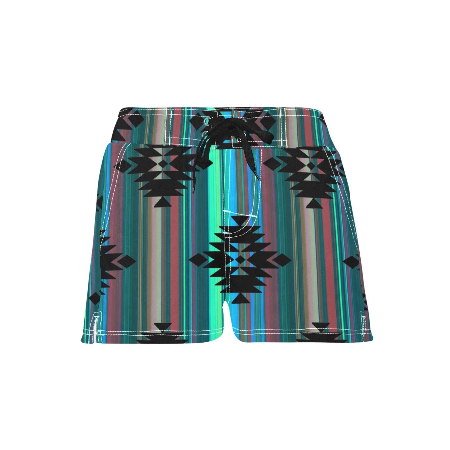 Women's Turquoise Aztec Beach Board Shorts by Baha Ranch Western Wear