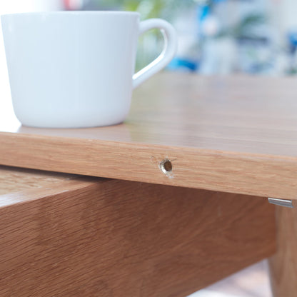 Natural Solid Oak Round Corner Dining Table by Blak Hom