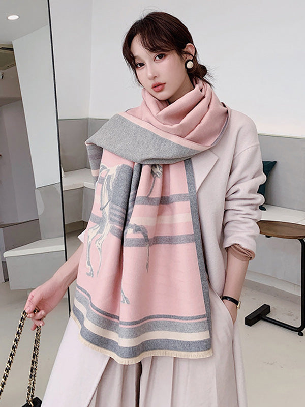 Personality Warm Cartoon Print Shawl&Scarf by migunica