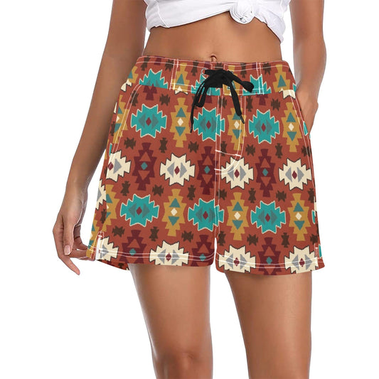 Women's Brown Aztec Beach Board Shorts by Baha Ranch Western Wear