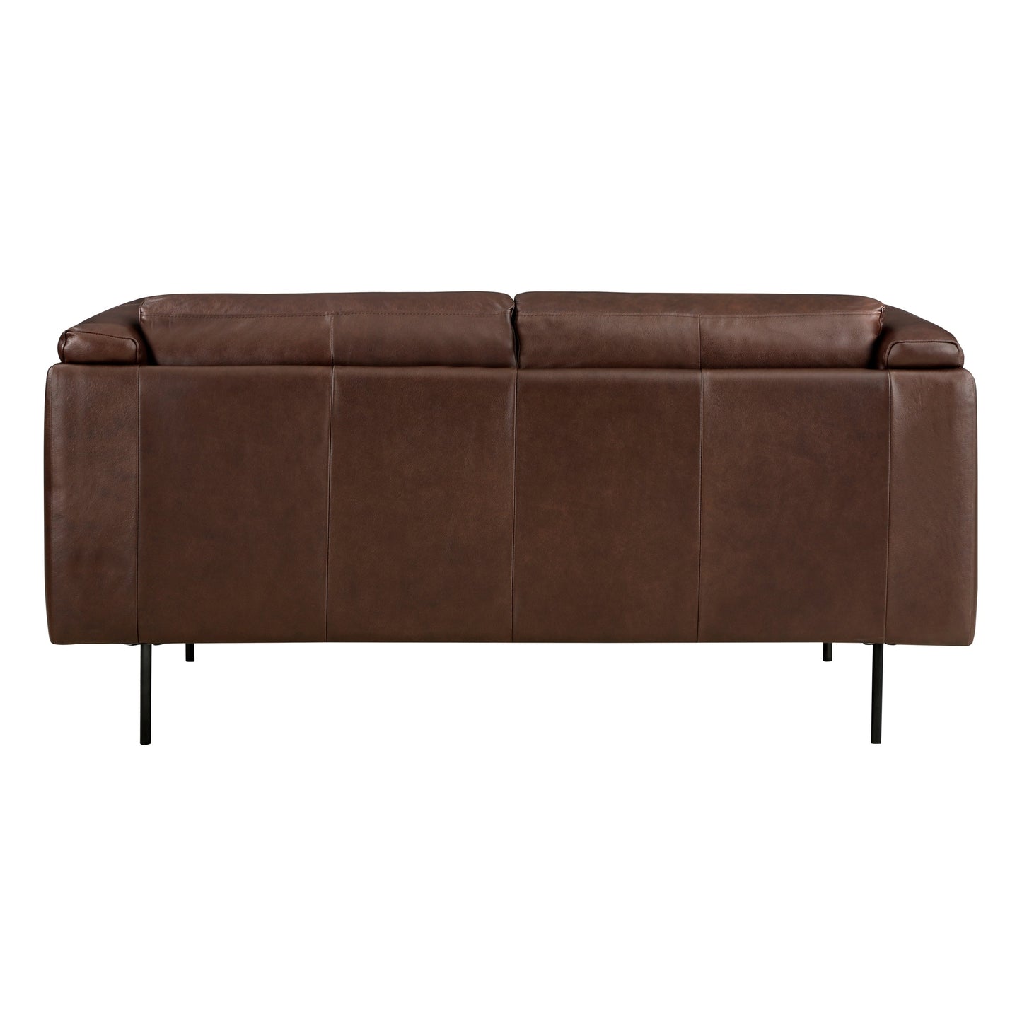 Modern Design Brown Genuine Leather Loveseat by Blak Hom