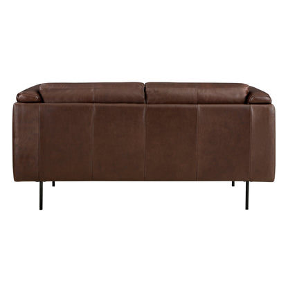 Modern Design Brown Genuine Leather Loveseat by Blak Hom