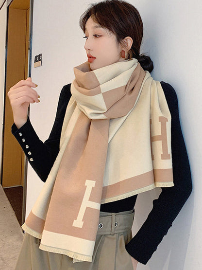 Original Warm Letter Print Shawl&Scarf by migunica