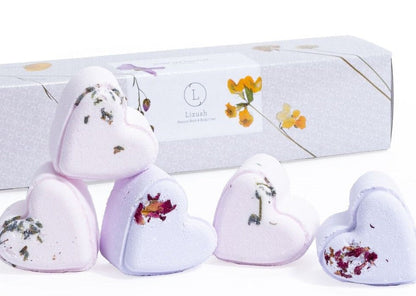 Set of 5 Heart Shaped Shower Steamers Package  - in a Gift Box - Can be personalized. by Lizush