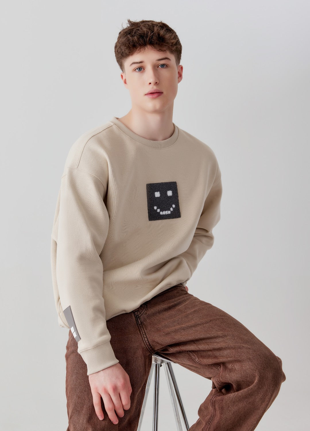 "Pixel" Taupe Sweatshirt by Amoo