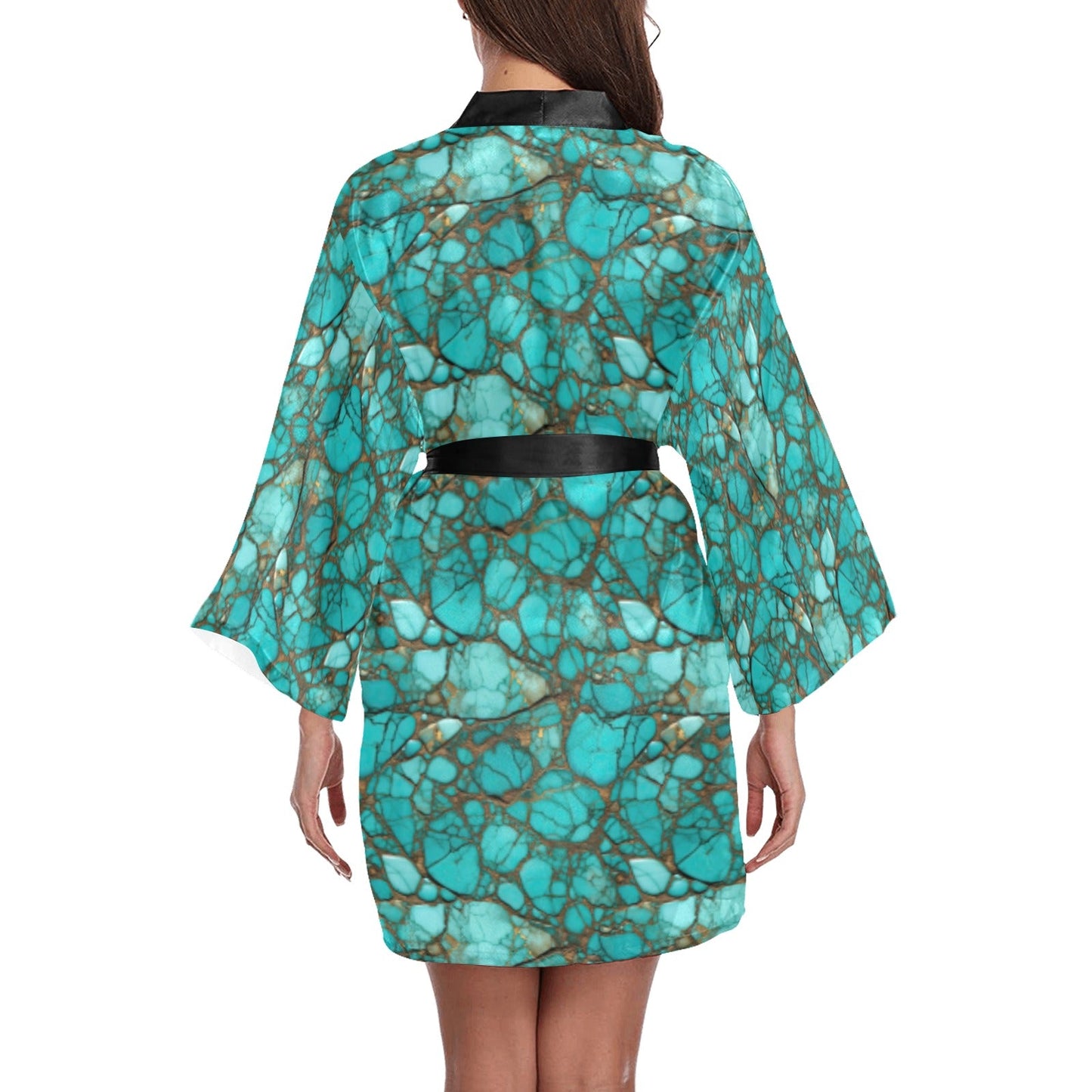 All Turquoise Women's Lounge Kimono Robe by Baha Ranch Western Wear