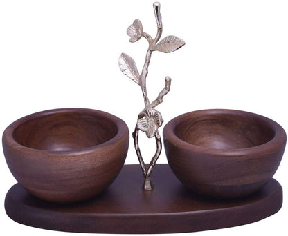 Acacia Wood Two Small Nut Bowls by Decozen