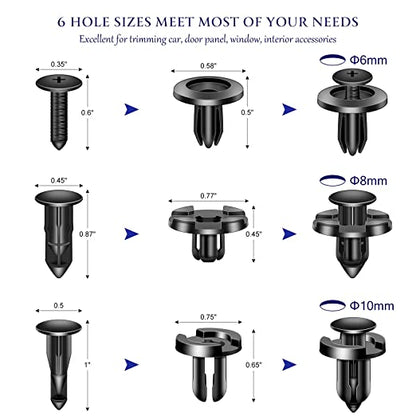 200 Pcs Push Bumper Fastener Rivet Clips, Universal Fender Plastic Retainer Clips #ns23 _mkpt by Js House