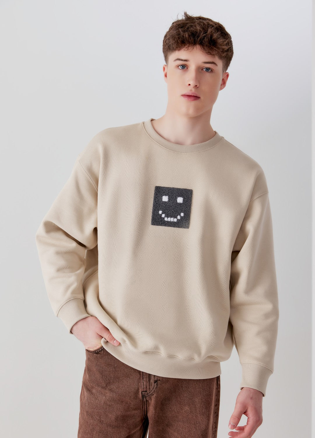 "Pixel" Taupe Sweatshirt by Amoo