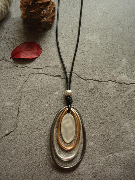 Multilayer Circle Long Necklace by migunica