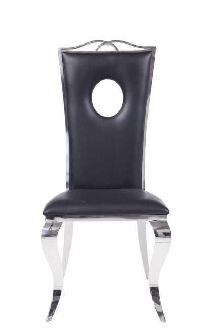 ACME Cyrene Side Chair (Set-2) in PU & Stainless Steel 62078