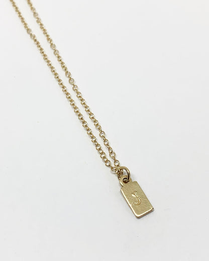 Initial Tag Necklace by Jennifer Cervelli Jewelry