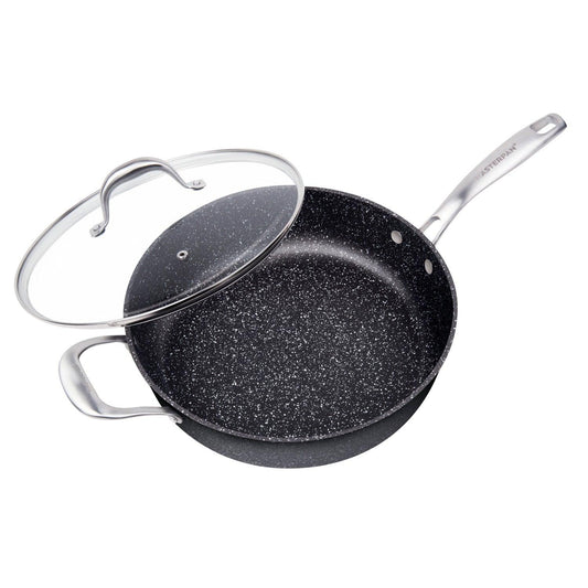 Nonstick Granite Look Saute Pan with Glass Lid, 11" (28cm) - Granite by VYSN