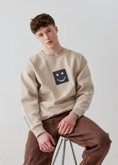 "Pixel" Taupe Sweatshirt by Amoo