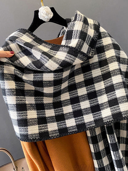 Vintage Imitated Cashmere Plaid Shawl&Scarf by migunica