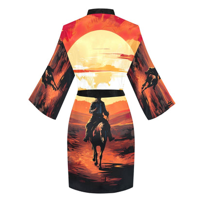 Cowboy Desert Sunset Women's Lounge Kimono Robe by Baha Ranch Western Wear