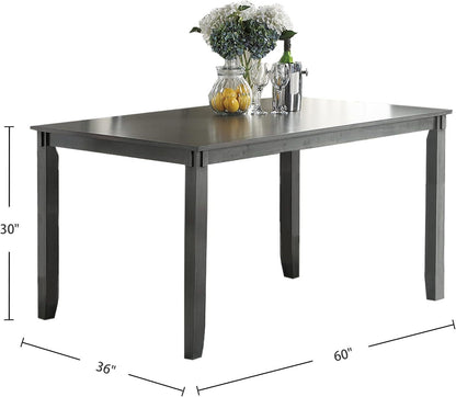 Gray Color Dining Room Furniture Unique Modern 6pc Set Dining Table 4x Side Chairs and A Bench Solid wood Rubberwood and veneers