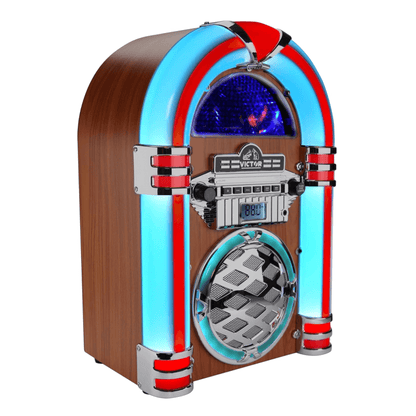 Victor Wilshire Bluetooth Jukebox with Multicolor LED Lighting and FM Radio by Jupiter Gear Home