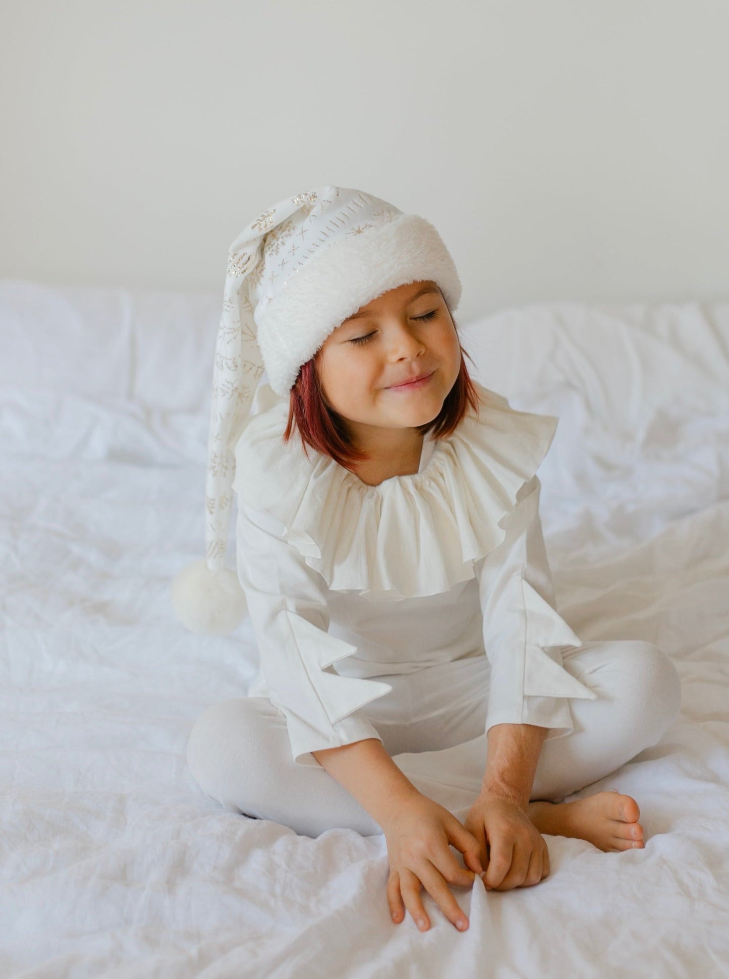 White Holiday Elf Pajama Costume by Band of the Wild