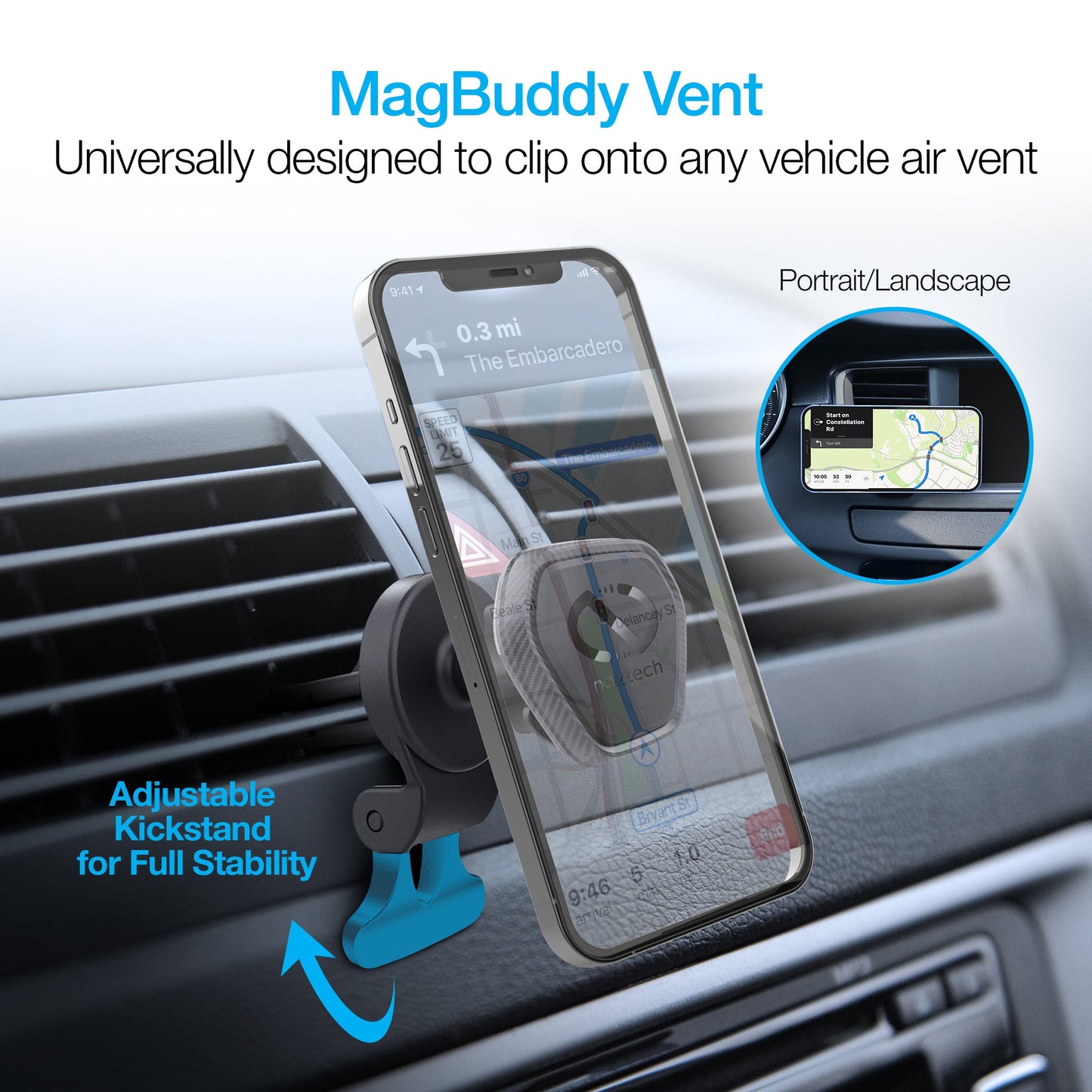 Naztech MagBuddy Elite Hands-Free Vent Mount (15477-HYP) by Jupiter Gear Home