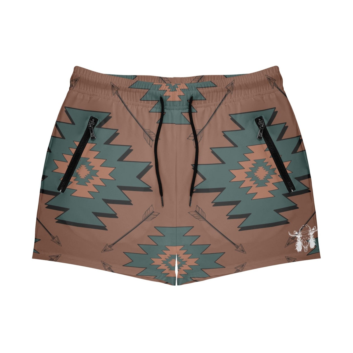 Mullet Cowboy Teal Aztec Beach Shorts by Baha Ranch Western Wear