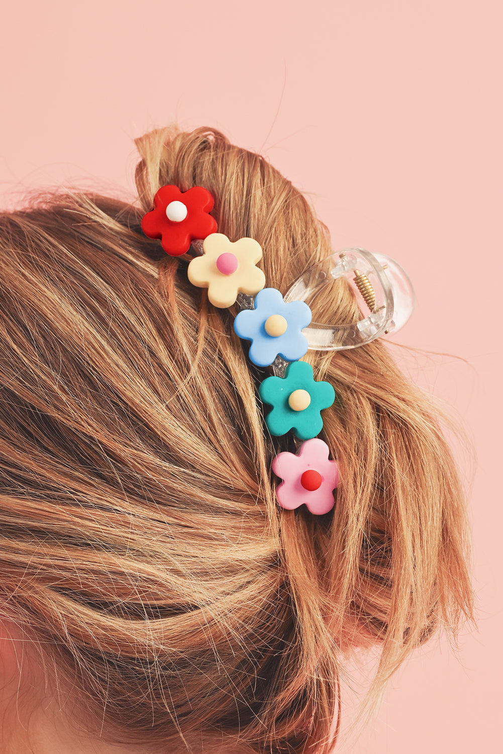 Multicolour Flowers Cute Hair Claw Clip by Threaded Pear