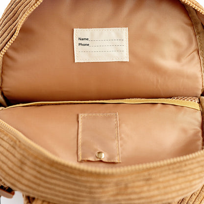 The Play Date Mini Corduroy Backpack- Camel by Big Little Wish