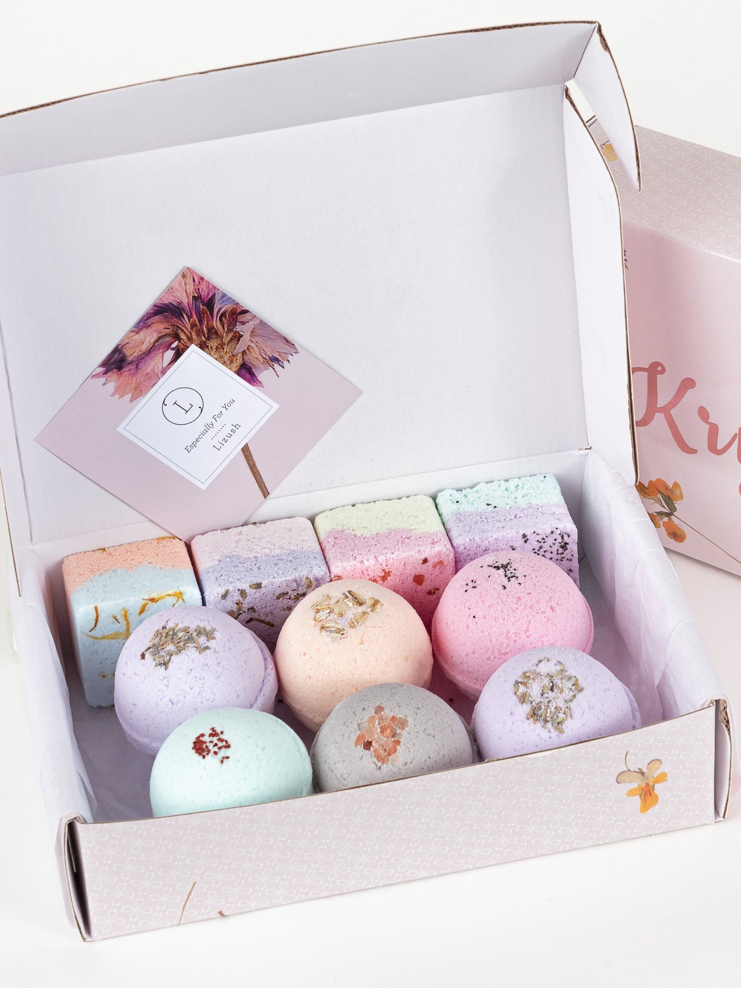 Natural Bath Bombs and Shower Steamers Set -  in a Gift Box by Lizush