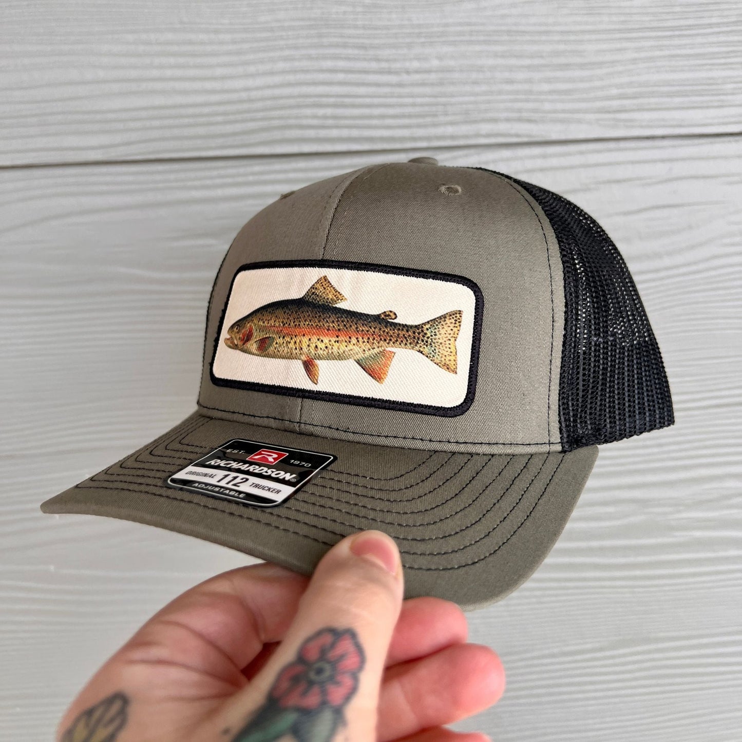 Rainbow Trout Fishing Hat - Richardson Loden Green/Black by 208 Tees