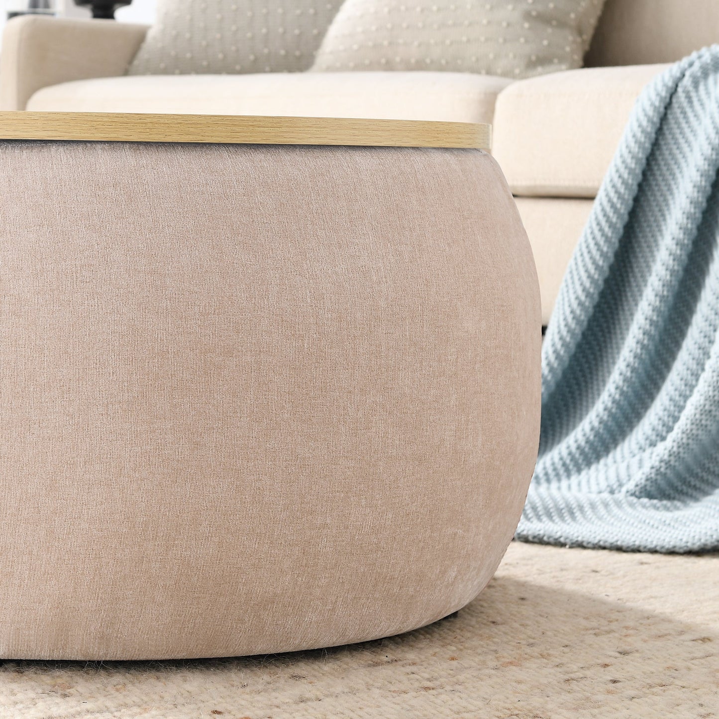 Round Storage Ottoman and Table by Blak Hom