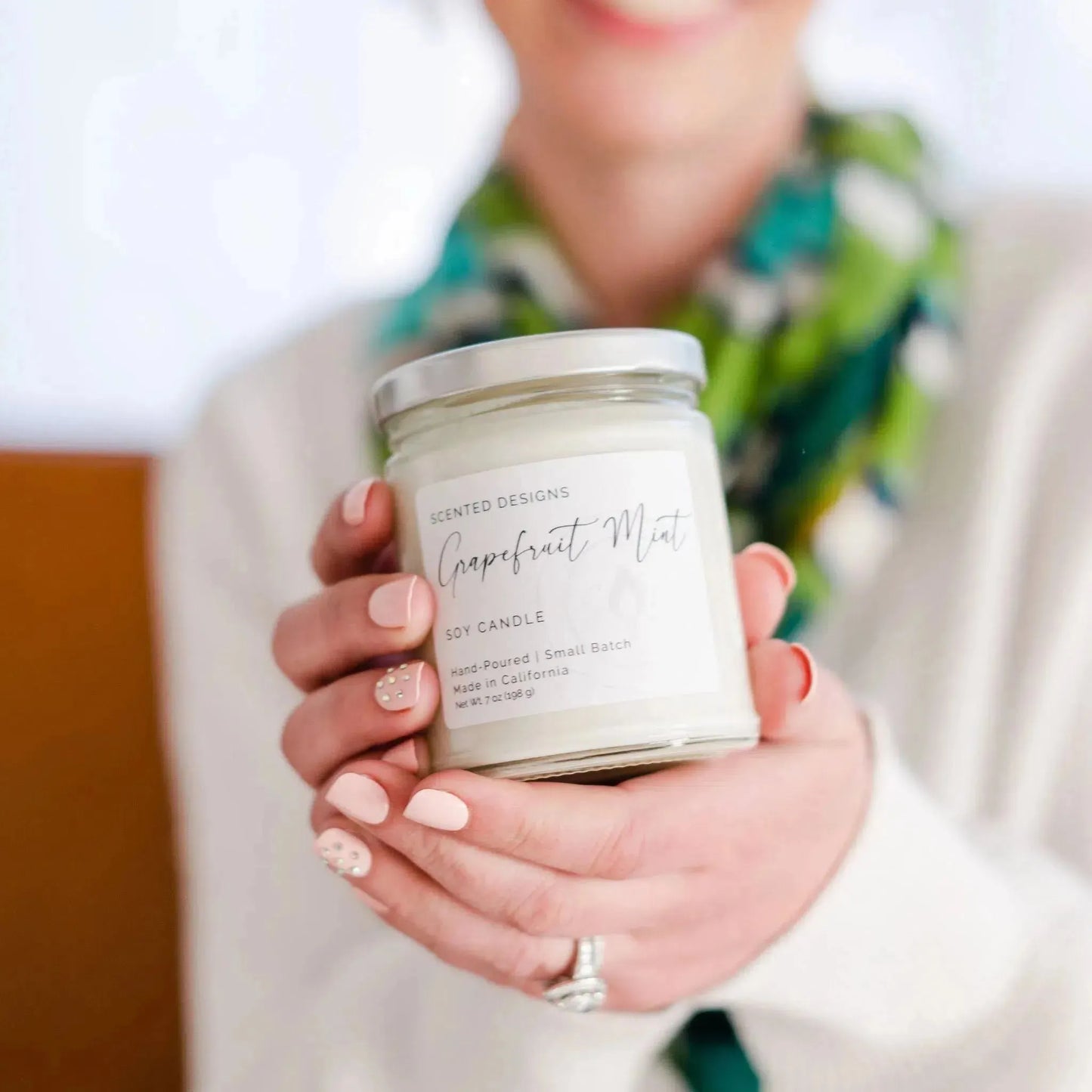 Grapefruit Mint Soy Candle - 7oz Glass Jar by Scented Designs Candle Company