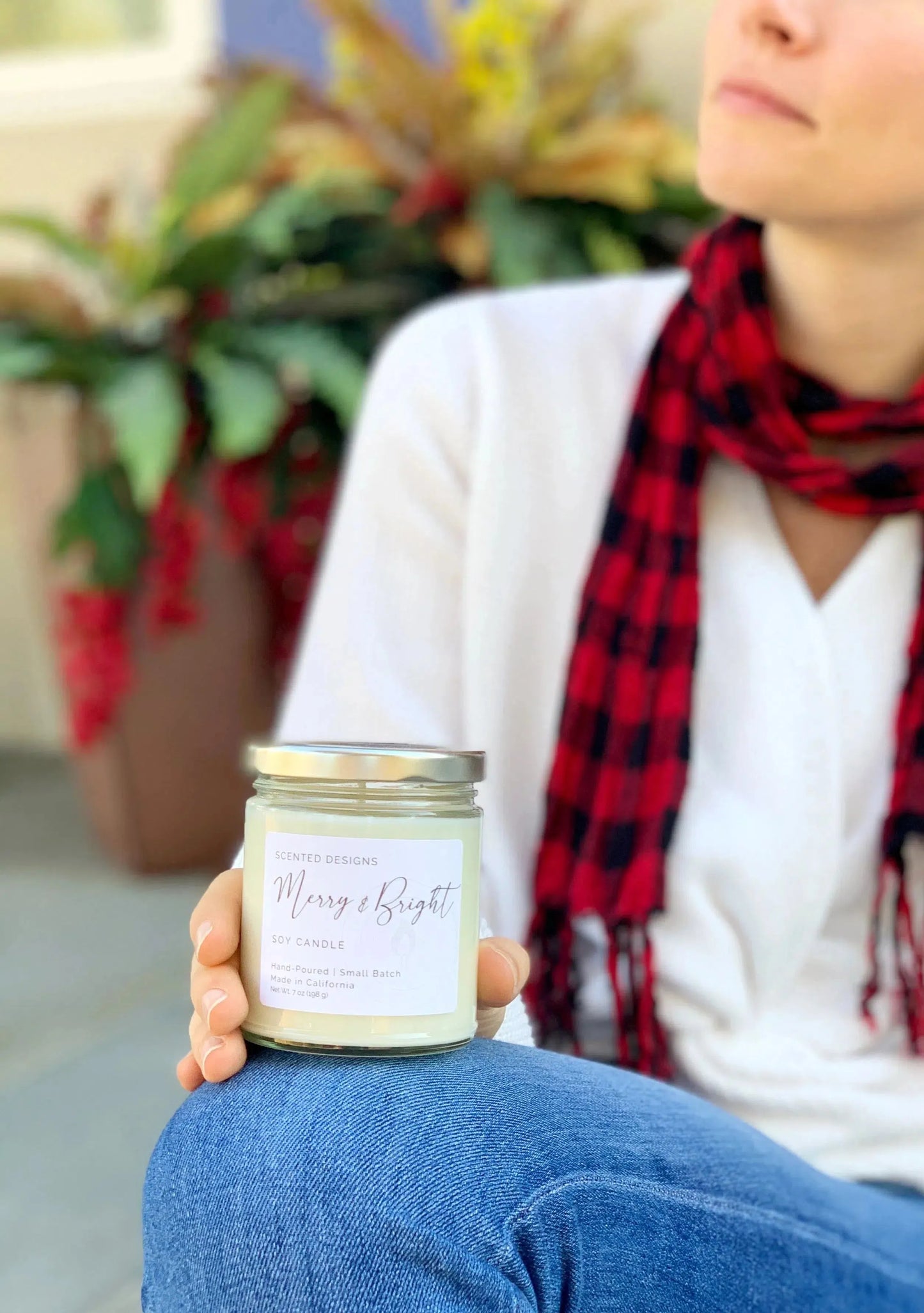 Merry & Bright Soy Candle - 7oz Glass Jar by Scented Designs Candle Company