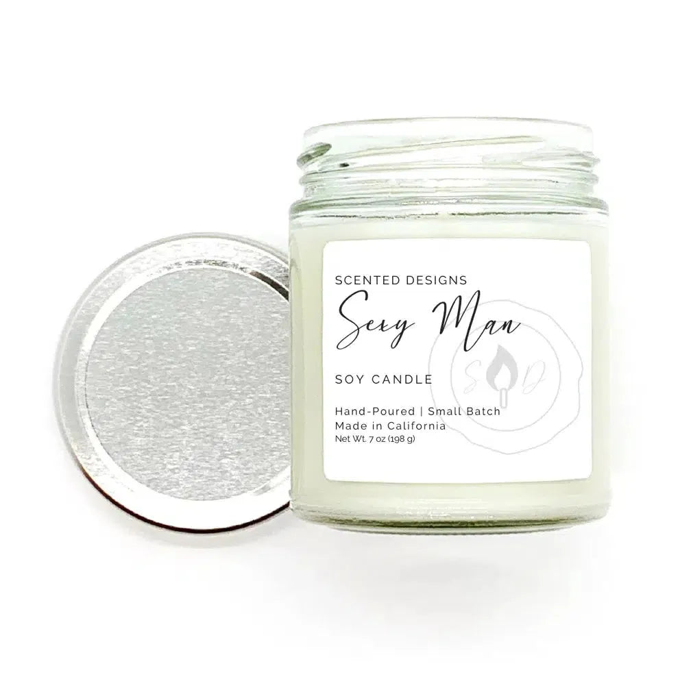 Sexy Man Soy Candle - 7oz Glass Jar by Scented Designs Candle Company