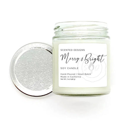 Merry & Bright Soy Candle - 7oz Glass Jar by Scented Designs Candle Company