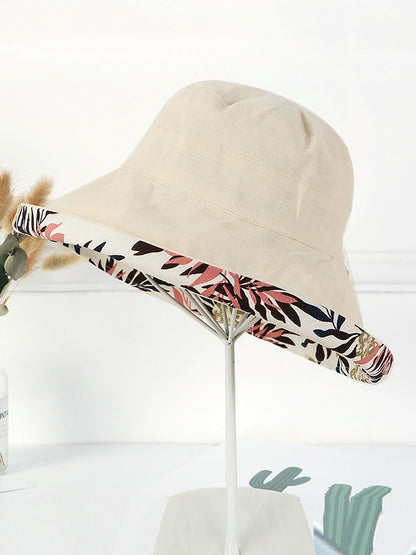 Original Solid&Printing Reversible Foldable Sun-Protection Bucket Hat by migunica